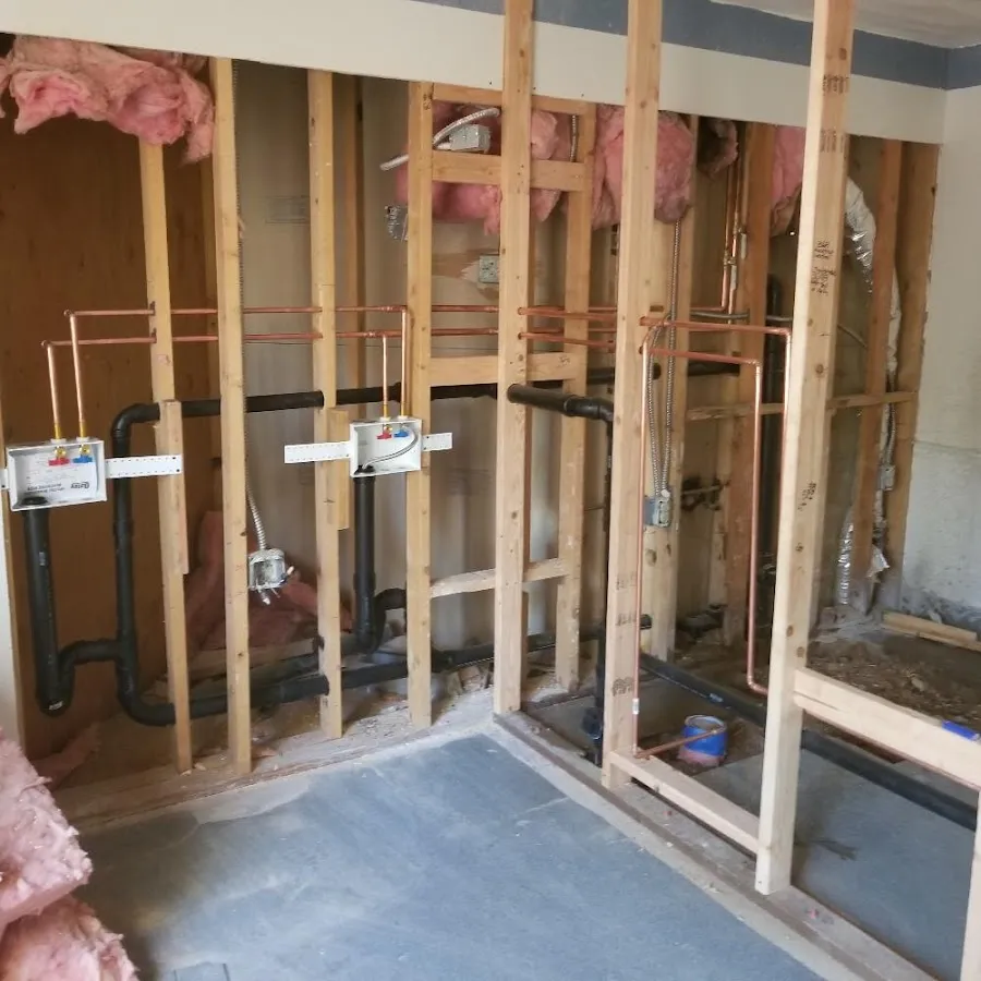 Copper pipe rough-in and plumbing installation in Wytheville